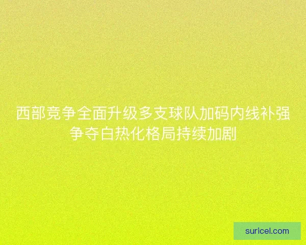 西部竞争全面升级多支球队加码内线补强争夺白热化格局持续加剧
